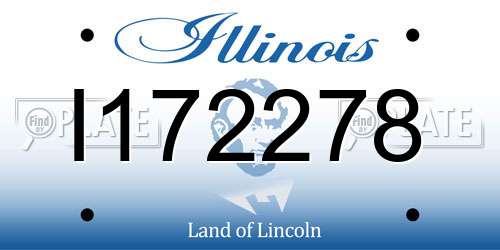 I172278 Illinois License Plate