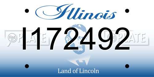 I172492 Illinois License Plate