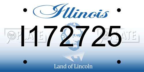 I172725 Illinois License Plate
