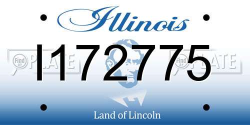 I172775 Illinois License Plate