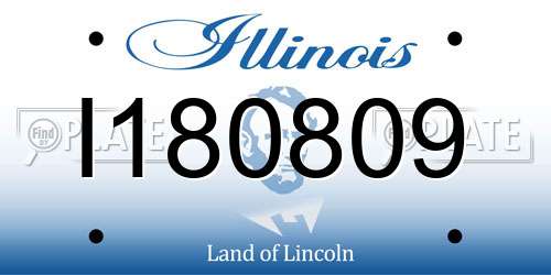 I180809 Illinois License Plate