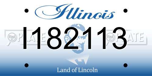 I182113 Illinois License Plate