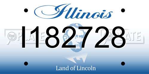 I182728 Illinois License Plate