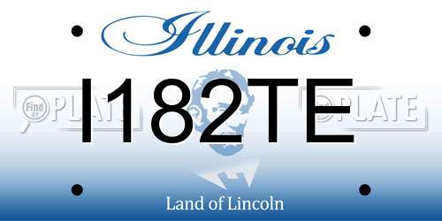 I182TE Illinois License Plate