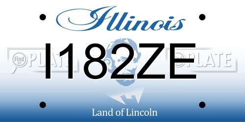 I182ZE Illinois License Plate
