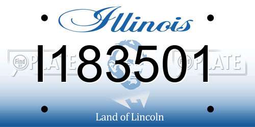 I183501 Illinois License Plate
