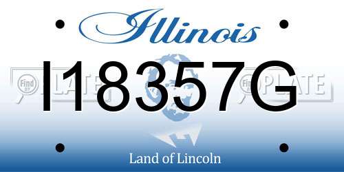 I18357G Illinois License Plate