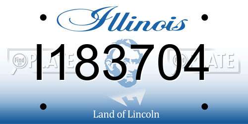 I183704 Illinois License Plate