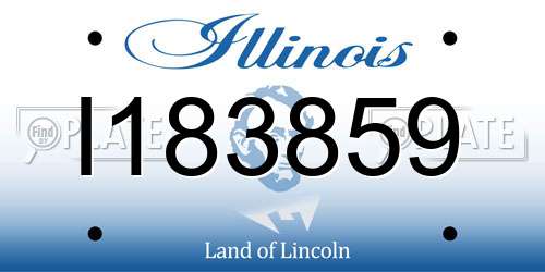 I183859 Illinois License Plate
