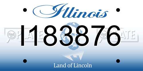 I183876 Illinois License Plate
