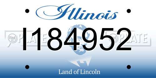 I184952 Illinois License Plate