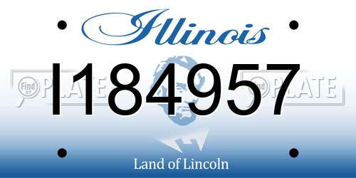 I184957 Illinois License Plate