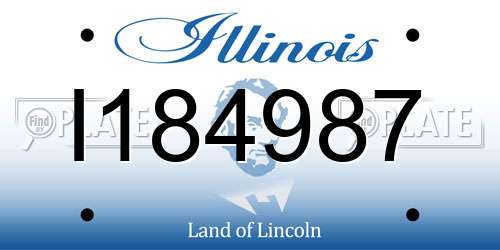 I184987 Illinois License Plate