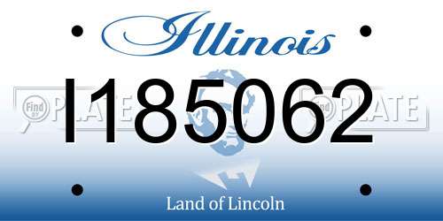 I185062 Illinois License Plate