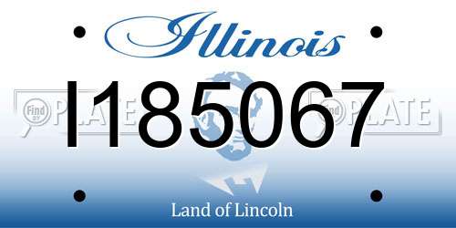 I185067 Illinois License Plate