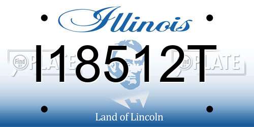 I18512T Illinois License Plate