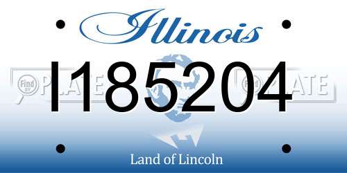 I185204 Illinois License Plate