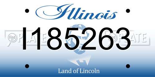 I185263 Illinois License Plate
