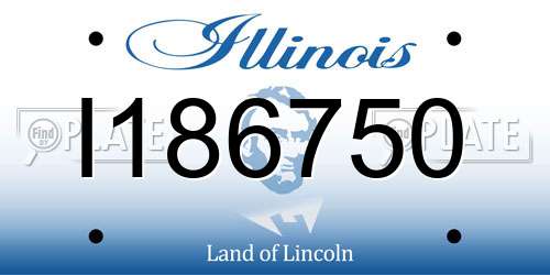 I186750 Illinois License Plate
