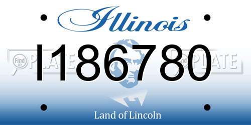 I186780 Illinois License Plate