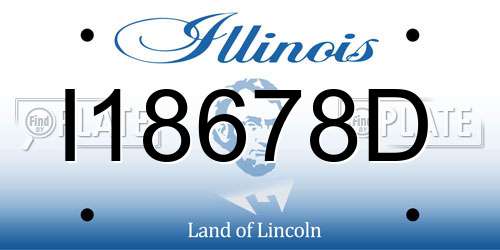 I18678D Illinois License Plate