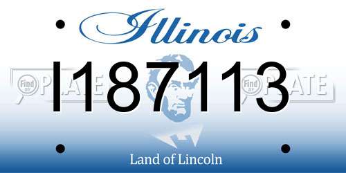 I187113 Illinois License Plate