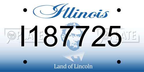 I187725 Illinois License Plate