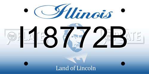 I18772B Illinois License Plate