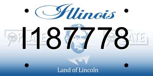 I187778 Illinois License Plate