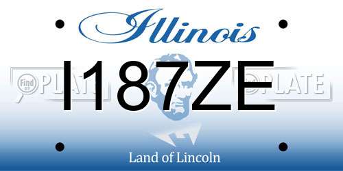 I187ZE Illinois License Plate
