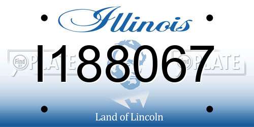 I188067 Illinois License Plate