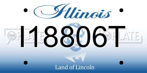 I18806T Illinois License Plate