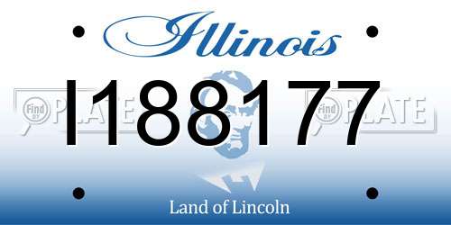 I188177 Illinois License Plate