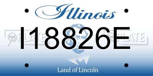 I18826E Illinois License Plate