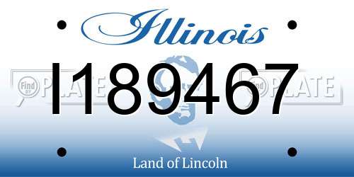 I189467 Illinois License Plate