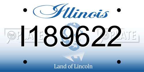 I189622 Illinois License Plate