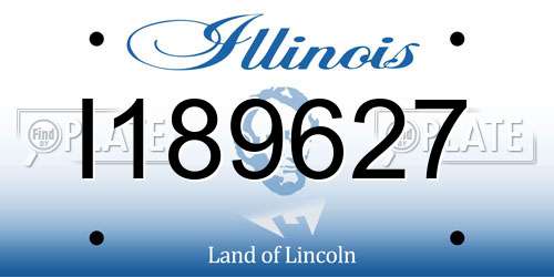 I189627 Illinois License Plate