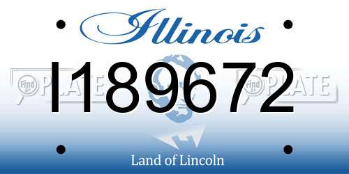 I189672 Illinois License Plate