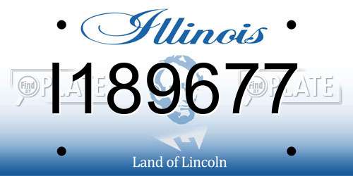 I189677 Illinois License Plate