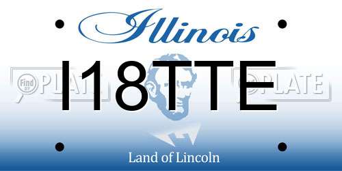 I18TTE Illinois License Plate