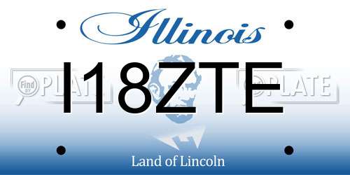 I18ZTE Illinois License Plate