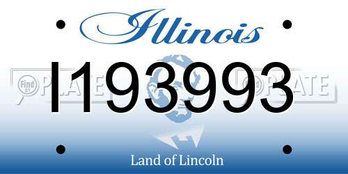 I193993 Illinois License Plate