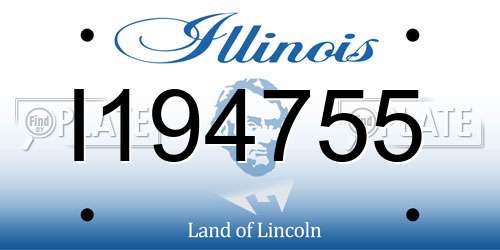 I194755 Illinois License Plate
