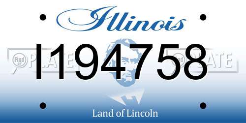 I194758 Illinois License Plate