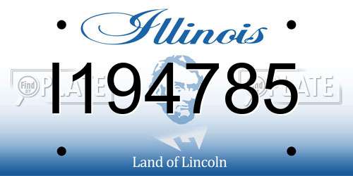 I194785 Illinois License Plate