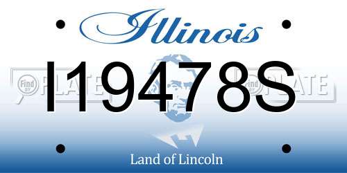 I19478S Illinois License Plate