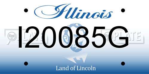 I20085G Illinois License Plate