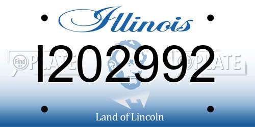 I202992 Illinois License Plate