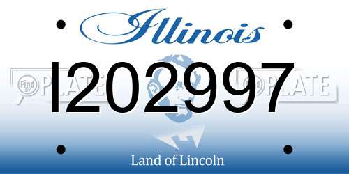 I202997 Illinois License Plate