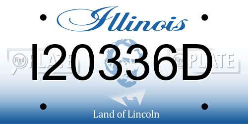 I20336D Illinois License Plate